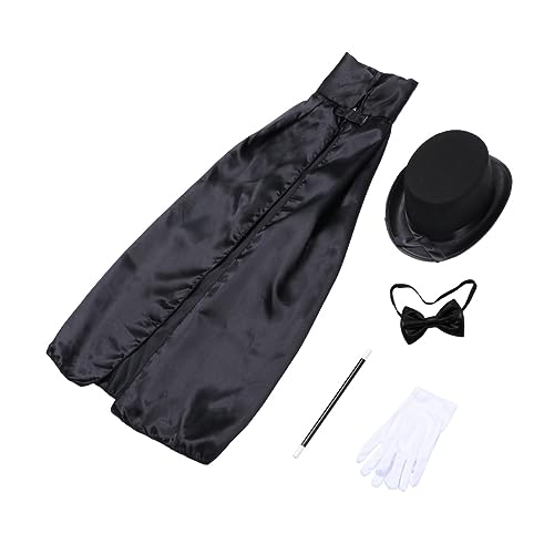 ibasenice 5-Teiliges Set Halloween-Zaubererkostüm halloween umhang halloween costume halloweenkostüme halloween stock costume de halloween zaubererhut Zauberer kleidung Zauberer Kostüm Black von ibasenice