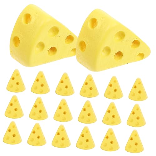 ibasenice 50 Stück Käseimitat Flatback-käse-Charme Handyhüllen-Charme Puppenhaus-Miniatur-Essen Mini-käsewürfel Kleines Gebackenes Brot Mini-Essen Selbstgemacht Halskette Harz 3D von ibasenice