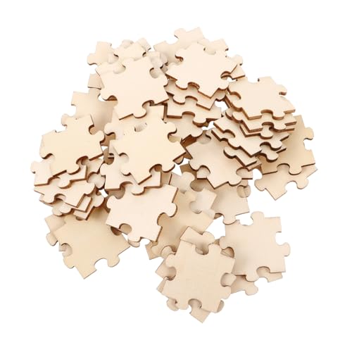 ibasenice 50 Stück Puzzlequadrate Aus Holz Freiform-Puzzle Leeres Puzzle Zum Schreiben Leere Rätsel Zum Zeichnen Leeres Holzhandwerk DIY-projekte Kunsthandwerk Aus Holz Hölzern Beige von ibasenice