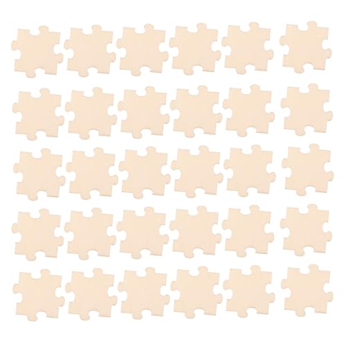 ibasenice 50 Stück Puzzlequadrate Aus Holz Leere Lesezeichen Leeres Puzzle Leere Untersetzer 3D-rätsel DIY-projekte Leere Puzzles Basteln Kinderpuzzle DIY-Handwerk Kinderrätsel Hölzern Beige von ibasenice