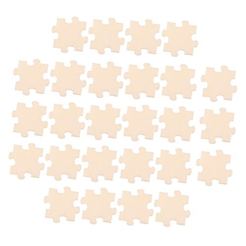 ibasenice 50 Stück Puzzlequadrate Aus Holz Leeres Puzzle Zum Schreiben Freiform-Puzzle Leere Rätsel Zum Zeichnen Kleinkind-Puzzle Rätsel Für Kleinkinder Kleinkind Rätsel Hölzern Beige von ibasenice