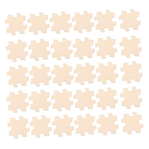 ibasenice 50 Stück Puzzlequadrate aus Holz leeres Puzzle zum Schreiben Leere Rätsel zum Zeichnen Freiform-Puzzle Holz Puzzle Kunst Holzpuzzle Kleinkindspielzeug -Rätsel hölzern Beige von ibasenice