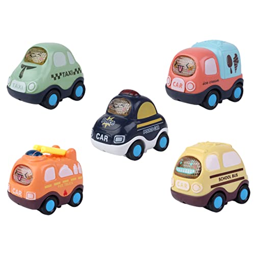 ibasenice 5Pcs Cartoon-Auto für kinderspielzeug puppenwagen Spielzeugautos für Kid Toys Trägheitsauto kleines Auto Autospielzeug Plastik von ibasenice