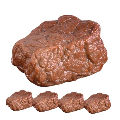 ibasenice Food-Modell 5St Beef-Nugget-Modell Rindfleischmodell Kunstfleisch-Requisite Spielzeuge Küchenfleischmodell falsches Fleisch schmecken gekochtes Fleisch vorgeben Requisiten PVC von ibasenice
