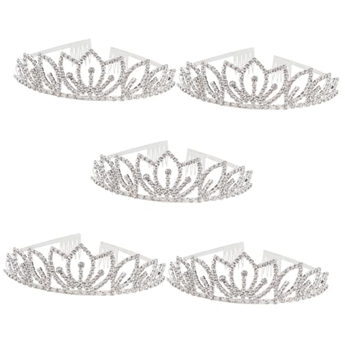 ibasenice 5St Haarspangen für die Hochzeit Strass-Stirnbänder für Frauen Hochzeit mit Kamm Kopfbedeckung für Damen Wedding Hair Accessories brauthaatschmuck Dame Tiara Braut Haarschleife von ibasenice