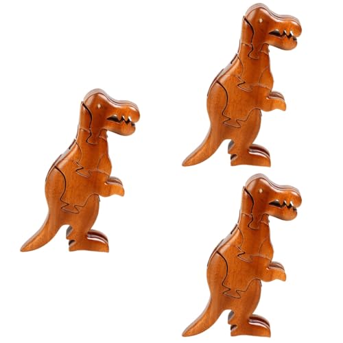 ibasenice 5St Holzpuzzle Kinderspielzeug Spielzeug für Kinder 3D-Dinosaurier-Puzzle Zusammengebautes Dinosaurierspielzeug Dinosaurier-Montagespielzeug Spielzeug zusammenbauen hölzern von ibasenice