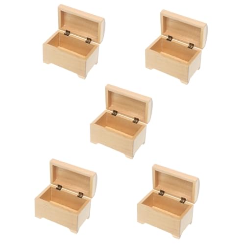 ibasenice 5St Mini-Holzkiste Storage Boxes aufbwahrungs-Box zubehör für puppenhaus Mikroszenendekoration ablagekasten Miniatur-Puppenhauszubehör Mini-Hausdekoration Mini-Aufbewahrungshalter von ibasenice