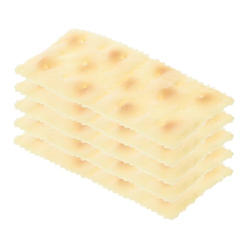 ibasenice 5St Nachgemachte Soda-Cracker Lebensmittel küchendekoration Geschenkidee Küche gefälschter Keks Dessert-Simulationsmodell Mini-Fake-Food künstliche Torte PVC Beige von ibasenice