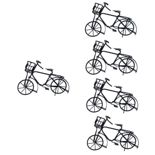 ibasenice 5St Puppenhaus Fahrrad Fingerbike-Modell Miniatur-Fahrradornament Vintage Fahrrad bürodeko Fahrräder Heimtrainer Fahrrad Fahrradverzierung simuliertes Fahrradmodell altmodisch von ibasenice