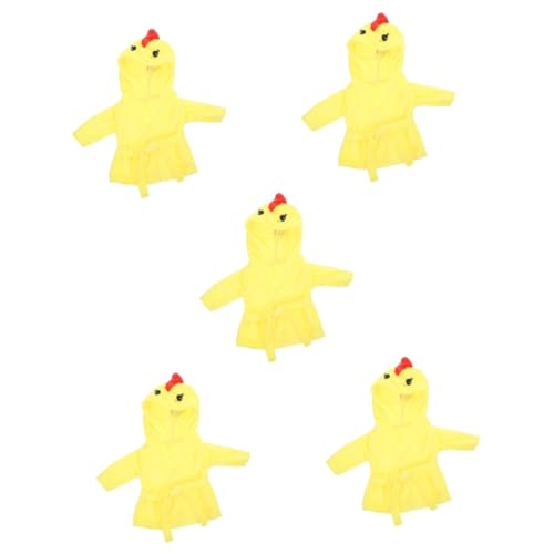 ibasenice 5St Puppenpyjama Puppenkleidung Puppenrobe Puppenzubehörset Puppenparty Puppenzubehör für Neugeborene Kleidung für Puppen kompaktes Puppenkostüm Cartoon-Puppenmantel Flanell Yellow von ibasenice