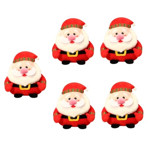 ibasenice 5St Weihnachtsmann Plüschtiere gefülltes Faultier Plüschtier Puppenornament Spielzeug für Kinder kinderspielzeug Desktop-Ornament Weihnachtsschmuck für den Tisch PP Baumwolle rot von ibasenice