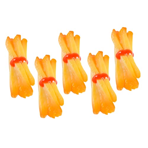 ibasenice 5St gefälschte Pommes Frites gefälschtes Essen künstliche Pommes Frites gefälschte Lebensmittel realistisch Essen vorgeben Pommes-Modell Miniaturlebensmittel realistisch PVC von ibasenice