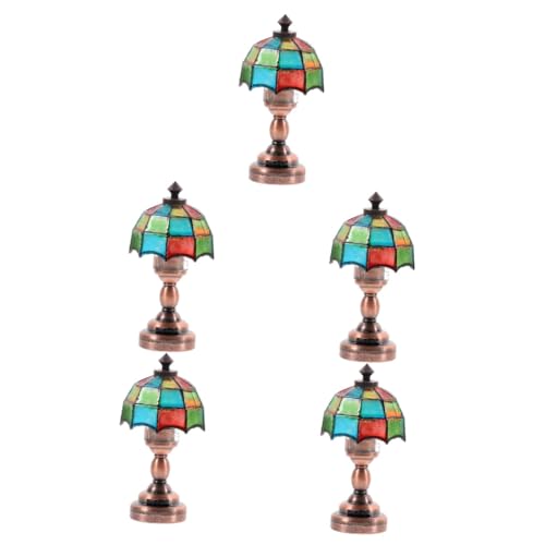 ibasenice Ornamente 5St Lampe Puppenhaus Schreibtisch Party-Foto-Requisiten LED Glühbirne geführt Miniatur Modelle Möbel Glas schmücken Schlafzimmerbeleuchtung Spielzeugzimmer Zubehör von ibasenice