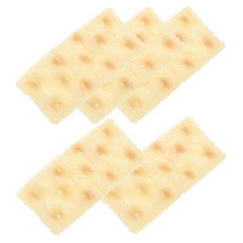 ibasenice 5st Nachgemachte Soda-Cracker Gefälschte Kekse Schokoladenmodell Gefälschte Lebensmittel Realistisch Dekorationen Aus Kunststoff Für Lebensmittel Biskuit- Keksmodell Beige PVC von ibasenice