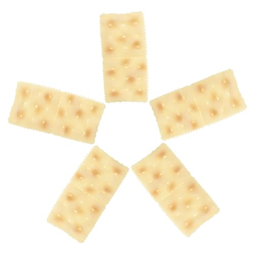 ibasenice 5st Nachgemachte Soda-Cracker Simulation Kekse Künstliches Spielzeug Keks-simulationsspielzeug Lebensmittel-Requisiten-Dessert-Spielzeug Nachbildung Künstlicher Desserts Beige PVC von ibasenice