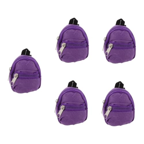 ibasenice 5st Puppenrucksack Mikro-szenen-Ornament Süße Puppentasche Minischrank Für Puppen Reisezubehör Für Puppen Decora- So Tun, Als Spiele Rucksack Mini-Schultasche Stoff Violett von ibasenice