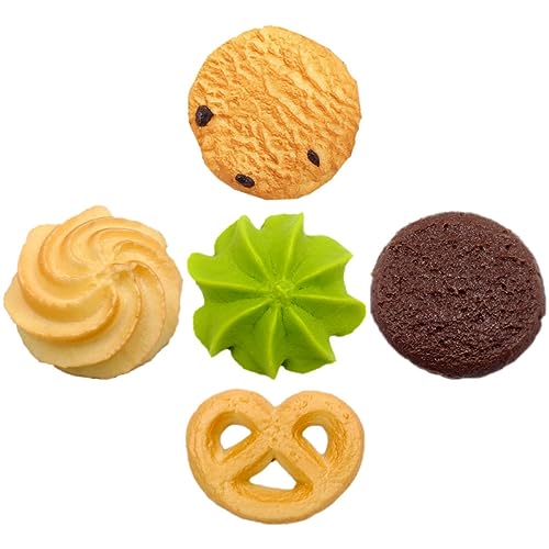 ibasenice 5st Simulierte Cookies Gefälschte Keksverzierung Blech Plätzchen Gebäck Künstlich Fälschung Backen Kuchenständer Ausstechform Vorgeben Cupcake- Cookie-Modelle Kekse PVC von ibasenice