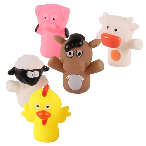 ibasenice 5st Tierbad Fingerpuppen Eltern-Kind-fingerpuppen Handpuppen Spielzeug Tragbare Spielfiguren Fingerpuppe Spielzeug Tragbares Fingerspielzeug Kinderzubehör Vinyl von ibasenice