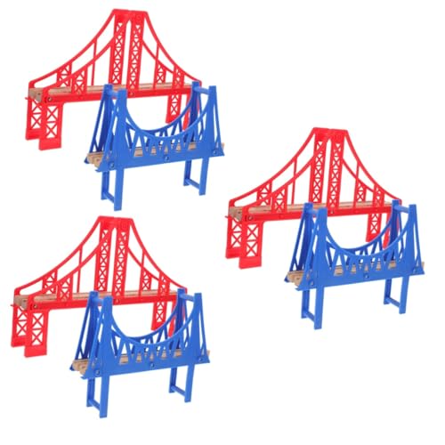 ibasenice 6 STK Eisenbahnspielzeug Modelle Spielzeuge Massenspielzeug Züge Dekorative Eisenbahnbrücke Lernspielzeug Zugszenen-Layout-Requisite Hölzern Kleiner Zug Plastik von ibasenice