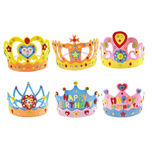 ibasenice 6 Satz Kronenhut Selber Machen Krone Tiara Diy Bastelset Diy-party Krone Tiara Bastelset Kuchen Topper Kronen Für Wenig Prinzessin Gastgeschenke Diadem-krone-bastelset Nicht Gewebt von ibasenice