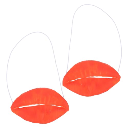 ibasenice 6 Stk wurst mund Bilden Mund Lippen Fotoautomat Requisite halloween kostüm halloween costume Partyzubehör latexrote lippen lustige cartoon rote lippen Punk von ibasenice