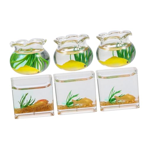 ibasenice 6 Stück Puppenhaus Dekoration Realistische Glas Goldfischschalen Runde und Eckige Mini Fischbecken für Miniaturlandschaft und Tischdekoration Farben Zufällig ibasenice 6 Stück Puppenhaus Dekoration Realistische Glas Goldfischschalen Runde und Eckige Mini Fischbecken für Miniaturlandschaft und Tischdekoration Farben Zufällig von ibasenice