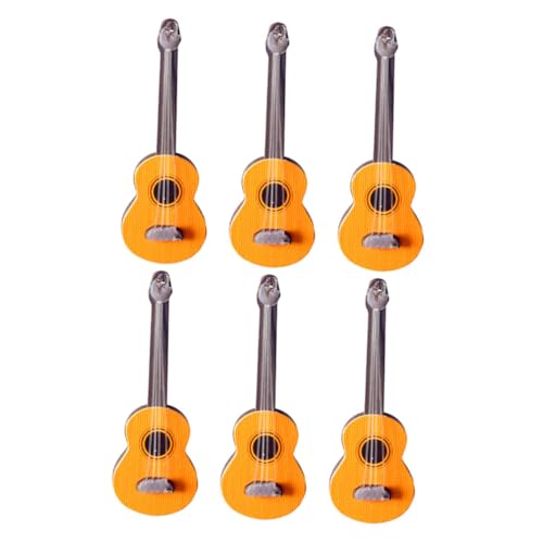 ibasenice 6 Teiliges Miniatur Gitarrenspielzeug Und Musikinstrument Für Puppenhauszubehör Und Kleine Gitarrendekorationen Für Mini Musikzimmerzubehör von ibasenice