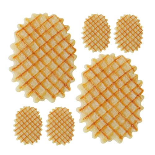 ibasenice 6-teiliges Dekoratives Gefälschtes Waffel-Set, Realistisches Künstliches Waffelmodell, Küche, Lebensmittelmodell, Display, Gefälschte Waffel-Ornamente, Restaurant-Foto-Requisiten von ibasenice