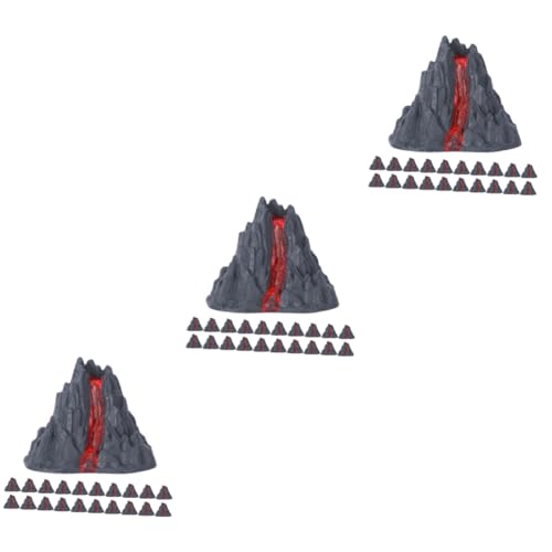 ibasenice 60 STK Vulkan-Lava-Spielzeug Vulkanausbruchsmodell Modell Eines Ausbrechenden Vulkans Vulkan Figur Vulkan-simulationsfigur Künstlicher Vulkan Aquarium Vulkan Grey Plastik von ibasenice