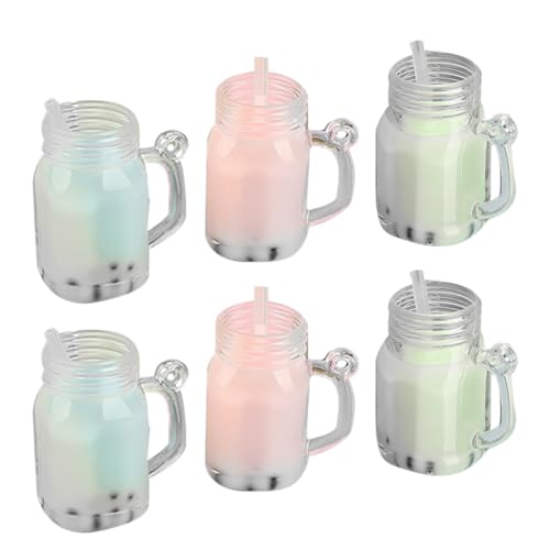 ibasenice 6Pcs Simulierte Getränke Gefälschte Lebensmittelgetränke Sippy Cups Mini Küchenszene Mini Getränkemodell Mini Getränke Miniaturgetränk Miniatur Vorgetäuscht Getränke von ibasenice