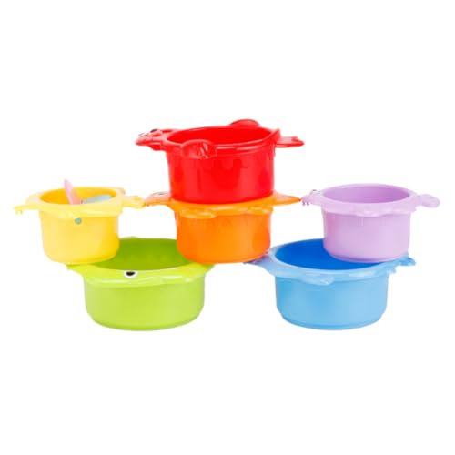 ibasenice 6St Bunte Tasse interaktives Kinderbad Kleinkind Babies Toys Lernspielzeug stapeln Stapelbecher Badespielzeug badewanne Plastik von ibasenice