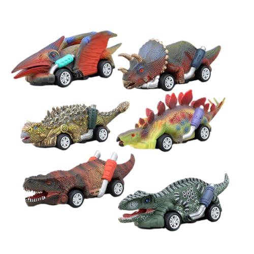 ibasenice 6St Dinosaurier ziehen Auto zurück für kinderspielzeug Dinosaur Toy Children Toys puppenwagen Pull-Back-Dinosaurier-Autospielzeug rutschendes Autospielzeug Plastik von ibasenice