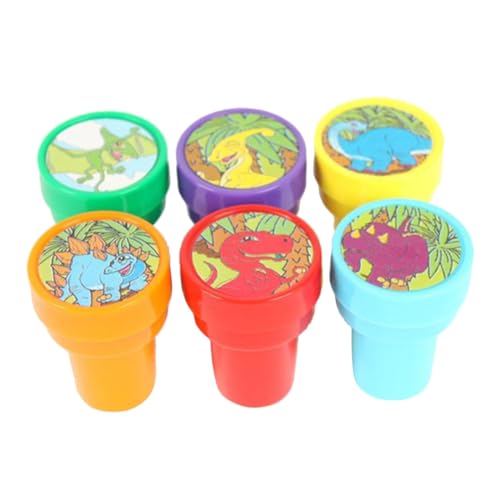 ibasenice 6St Dinosaurierspielzeug für Kinder Briefmarken für die Schule partygeschenke für Kinder Party Favors for Kids Selbstfärbende Stempel Briefmarken für Kinder Karikatur Siegel von ibasenice