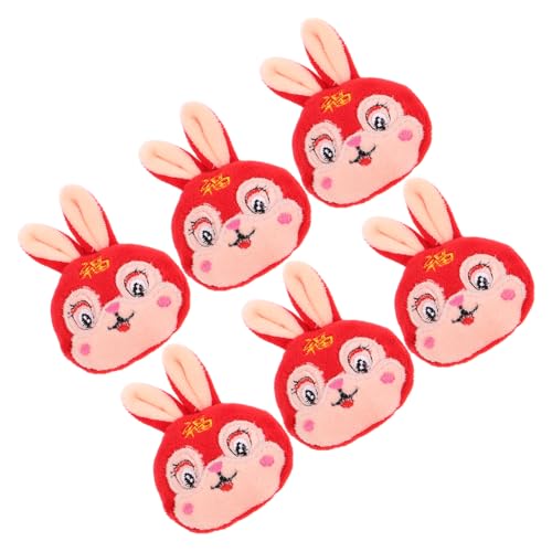 ibasenice 6St Kaninchen-Brosche-Zubehör Plüsch Broschen Kawaii Anstecker Lustige Brosche Kuschelige Pins Herdschalter Halloween-Kopfhörer Cartoon-Abzeichen-Stift Hasendekor Baumwolle von ibasenice