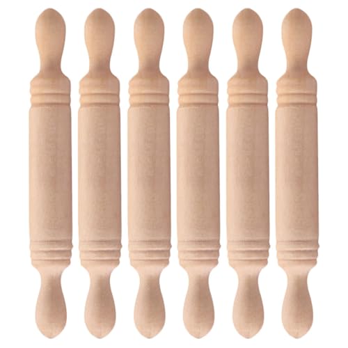 ibasenice 6St Mini Nudel Holz für kinderspielzeug Kid Toys kinderknallzeug puppenhauszubehör Nudelholz aus Holz Nudelholz Handwerk Simulationsrollstock kleines Nudelholz von ibasenice