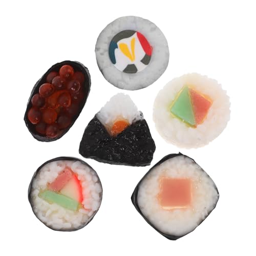 ibasenice 6-teiliges Simulationslebensmittel Realistisches Sushi- für Die Küchenpräsentation PVC-Material Detaillierte Verarbeitung Multifunktional für Sammler Fotografie und Restaurant von ibasenice