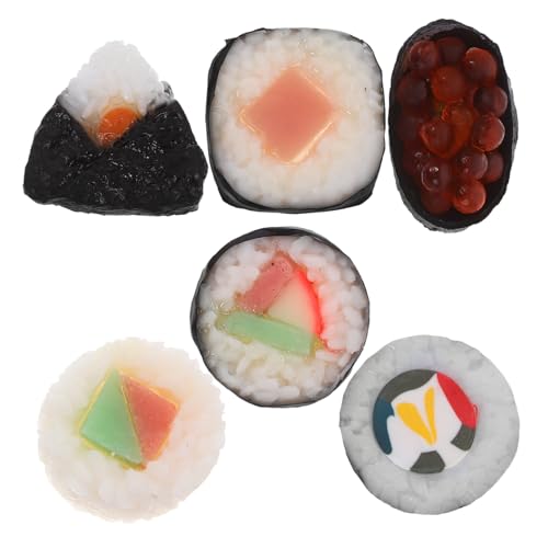 ibasenice 6St Simulations-Sushi-Modell Sushi-Deko Sushi Sushi-Fotografie Sushi-Requisite Sushi Sushi Deko realistisches Japanisches lebensmittelmodell Spielzeugnahrung PVC von ibasenice