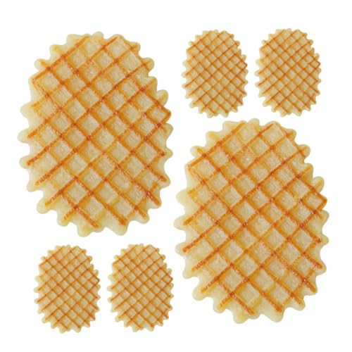 ibasenice 6er-Pack Realistische Waffelmodelle Aus Künstlichem PVC Künstliche Lebensmittel für Die Küchendekoration Gefälschtes Waffelset für Die Restaurantpräsentation von ibasenice