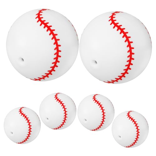 ibasenice 6St aufblasbarer Baseball Baseball PVC-Baseball Baseball Basketballkorb für draußen Babybälle Baseball-Geburtstagsparty- Weiß von ibasenice