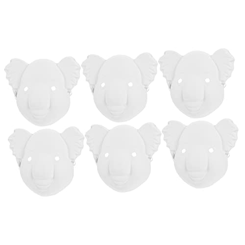 ibasenice 6St handgezeichnete Tiermaske geführte Gesichtsmaske Maskerade Masse leere Gesichtsmaske Kostüm tiermasken für kindermundschutzmaske Maskerade Masken Partymaske Papier Weiß von ibasenice