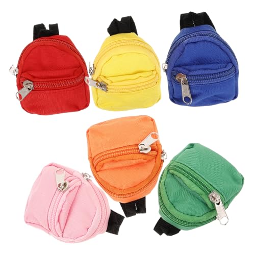 ibasenice 6St kleine Schultasche kleine Rucksacktasche Puppe-Reißverschluss-Rucksack Zubehör für Babypuppen Spielzeug Rucksack Puppen Rucksack Set Puppenrucksack Rucksack-Zubehör Polyester von ibasenice