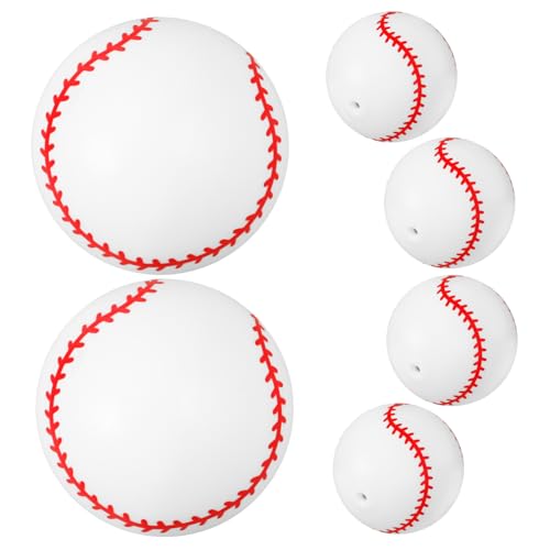 ibasenice 6st Aufblasbarer Baseball Bläst Baseballschläger Auf Baseball-partygeschenke Baseball-Party-dekor Beach-Pool-Ball-Spielzeug Bälle Für Kinder Aufblasbarer Spielzeugball PVC Weiß von ibasenice