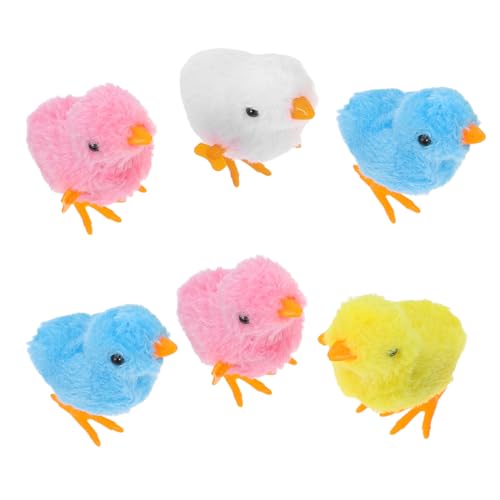 ibasenice 6pcs Plüsch Küken Wind up Spielzeug Ostern Wind up Spielzeug Spaß Huhn Form Eier von ibasenice