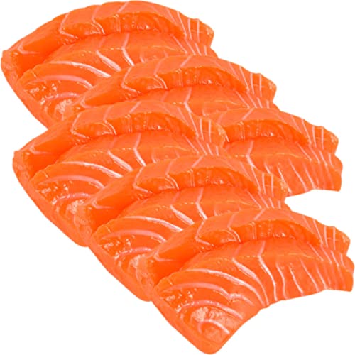 ibasenice 6st PVC-lachs Anlage Künstlich Es Schüssel Würfel Faux-Fleisch-Modell Ernte Fisch Obst Gefälschte Äpfel Simulation Machen Kabeljau Für Tank Orange von ibasenice