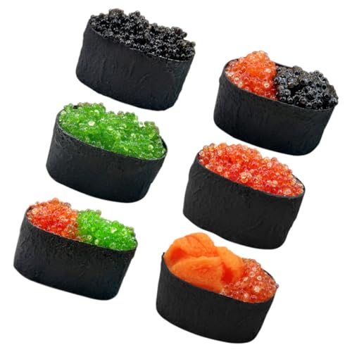 ibasenice 6st Simulations-Sushi-Modell Simuliertes Onigiri Realistisches Sushi-Modell Künstliches Sushi- Gefälschtes Essen Simulationsmodell Für Sushi-Lebensmittel PVC von ibasenice