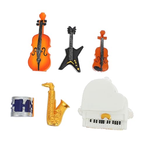 ibasenice 6st Simulierte Ornamente Für Musikinstrumente Tischminiaturen Miniaturmöbel Miniatur-hausmöbel Retro-miniaturen Miniatur-zubehör Mini-Klavier Mini-dekor Miniaturszene Colorful Harz von ibasenice