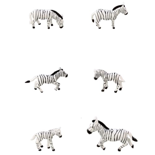 ibasenice 6st Zebra-mikrolandschaft Spielzeugpferde Zebraspielzeug Für Den Garten Zebrafiguren Aus Kunstharz Pferde Für Mädchen Kleines Zebra Mini-Figur Plastik Schreibtisch Spielzeugzimmer von ibasenice