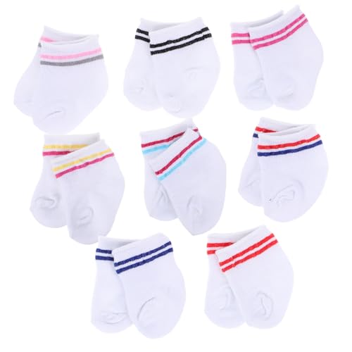 ibasenice 8 Paar Puppenzubehör Outfit Amerikanische Puppen Babykostüme Outfits Für Mädchen Babysocken Mädchen Outfit Mädchenkostüme Puppen Für Mädchen Kostüme Für Mädchen Süße von ibasenice