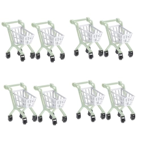 ibasenice 8 STK Trolley-Modellspielzeug Puppenhaus Dekoration Modell Einkaufswagen Kinder Einkaufswagen Spielzeug Mini-Supermarktwagen schubkarre Kinderwagen Supermarkt-Handwagen Mini-Dekor von ibasenice