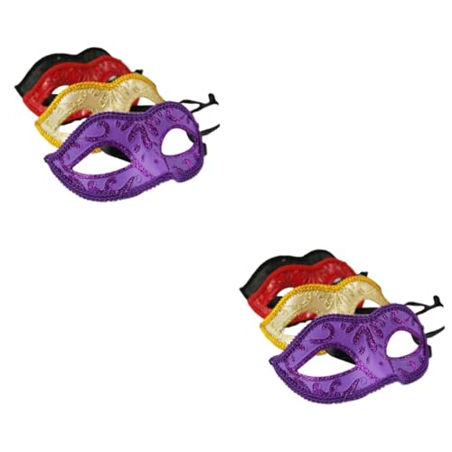 ibasenice 8 Stk Karneval Augenmasken Halloween-maske Halloween-party-kostümzubehör Halloween-spitzenmasken Halloween-partygeschenke Handmasken Mit Stick Leuchtende Augenmasken von ibasenice